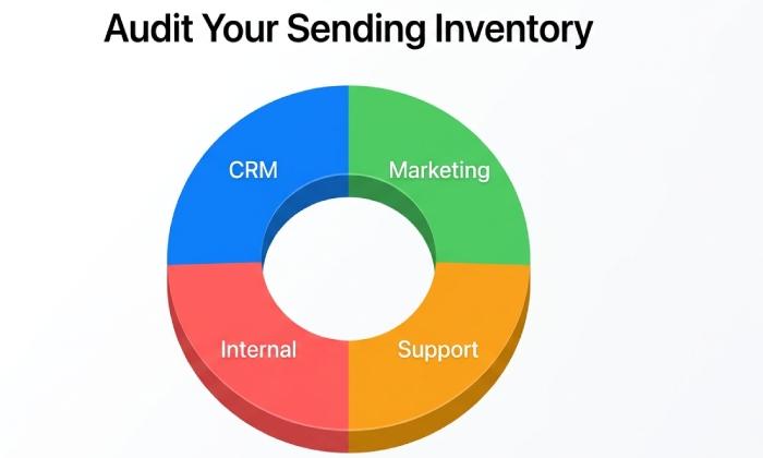 Mapping email sending sources, domains and third-party providers for DMARC