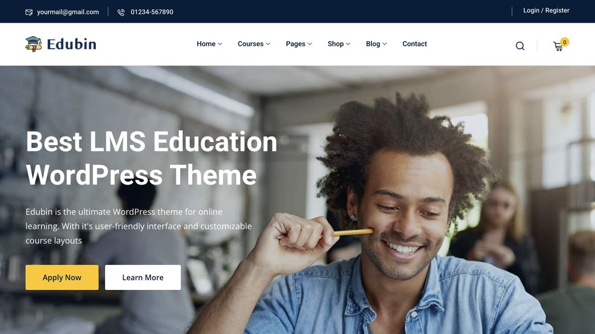 Edubin education WordPress theme preview