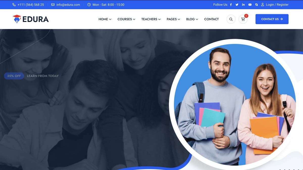 Edura education WordPress theme preview