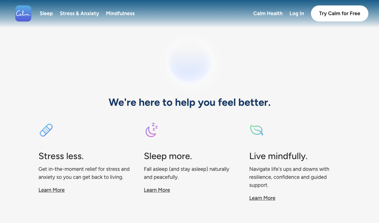 Calm homepage personalization