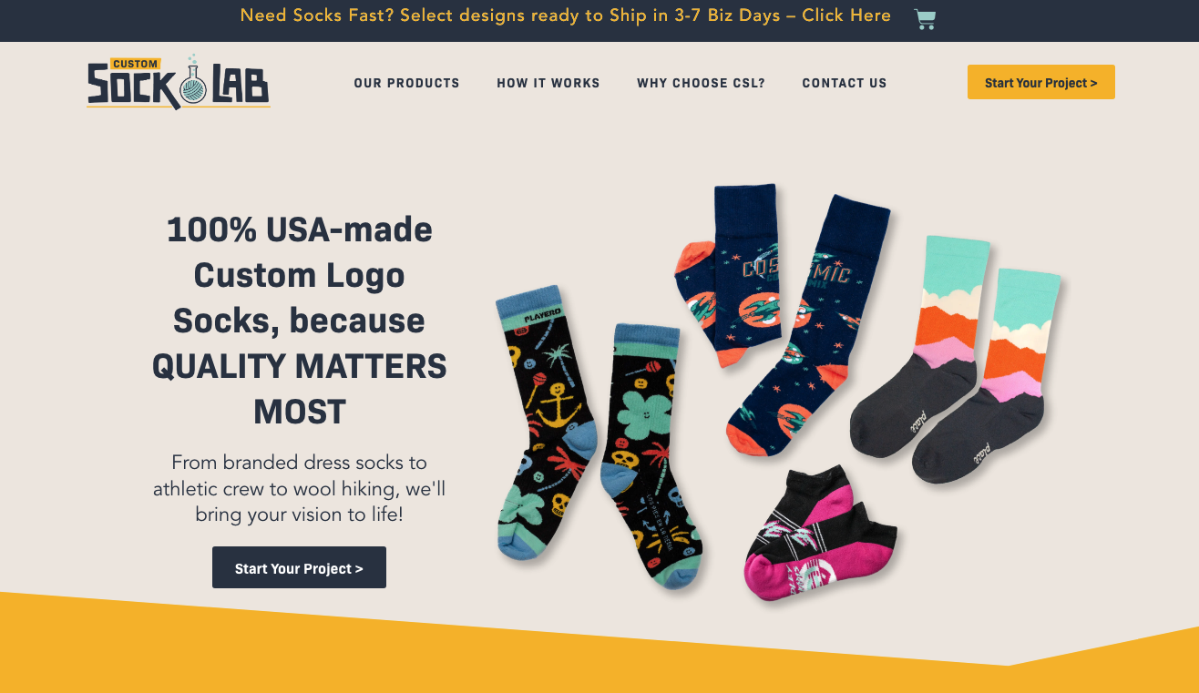 Custom Sock Lab interactive customization experience